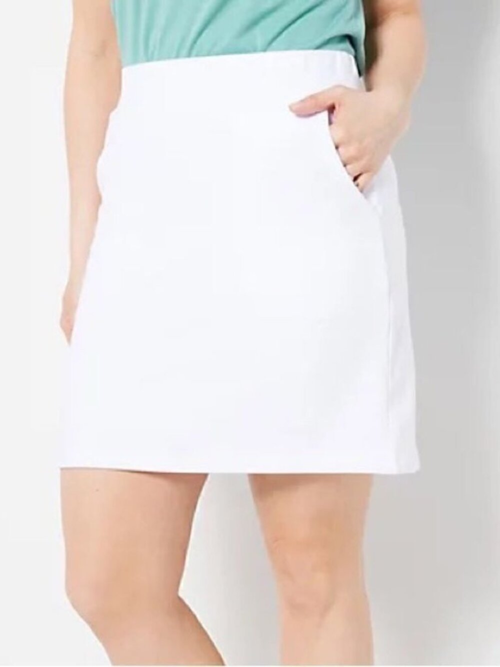 Belle Kim Gravel Knit Skort Zipper Pockets